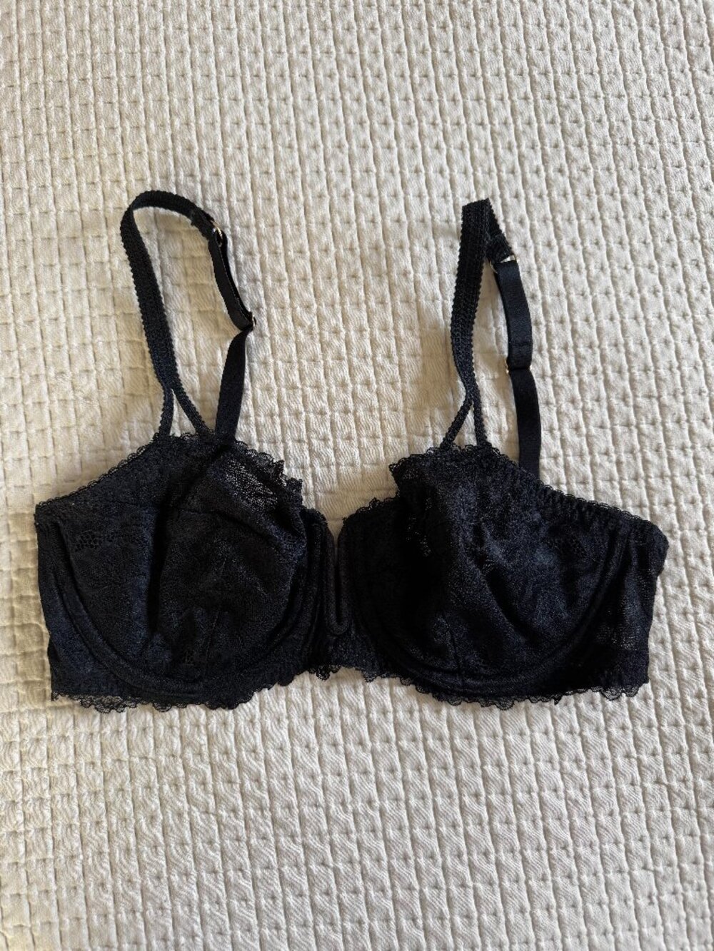 Auden Lace Unlined Balconette Bra - Black